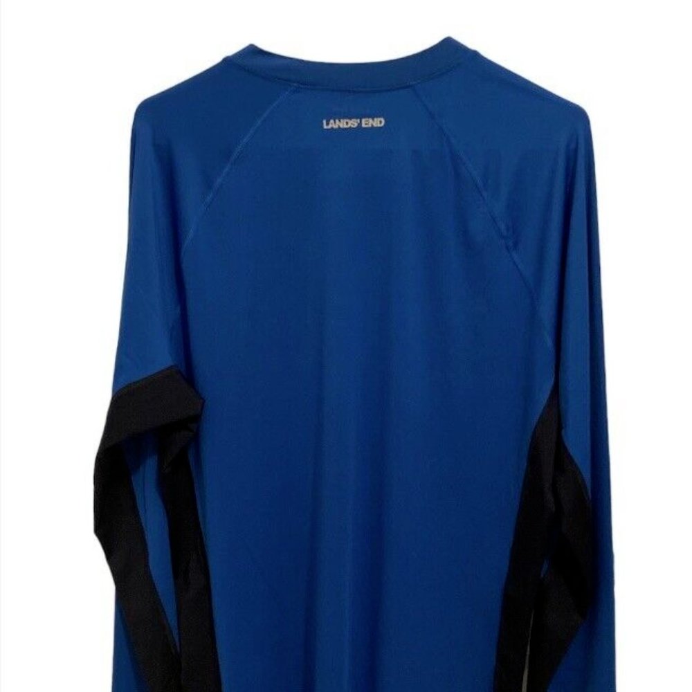 Lands' End Mens Pullover Shirt Sz L/T 42-44 Long Sleeve Poly Elastane Bl…